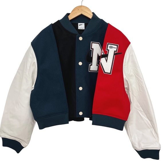 Nike x Yoon Ahn Oversized Varsity Jacket Women’s Medium Wool Blend & Leather - Picture 1 of 16
